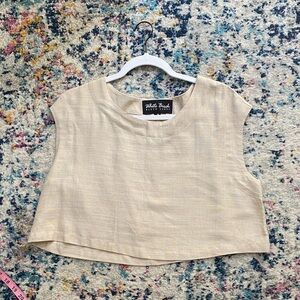 White Birch Cream Sleeveless Blouse